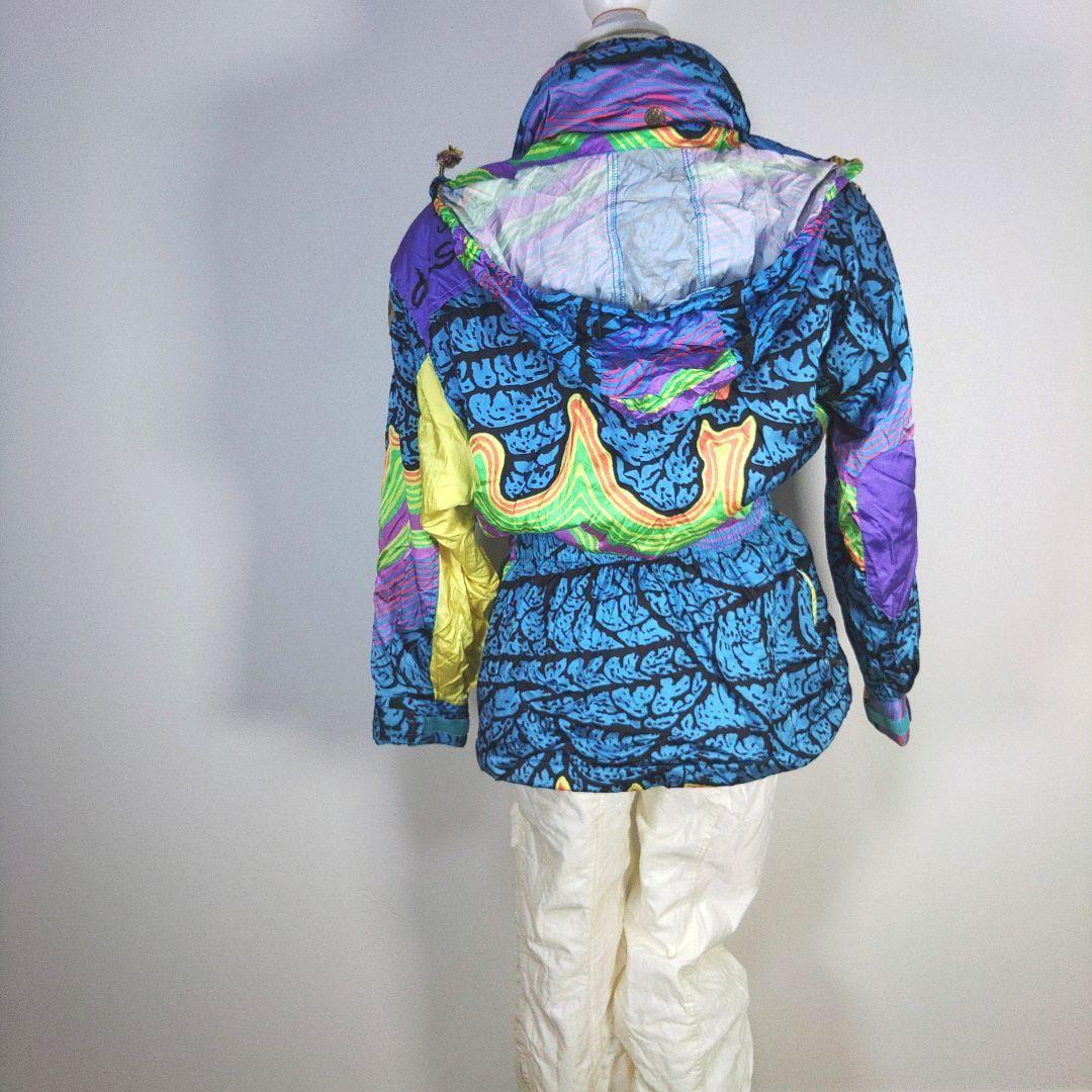 エレッセ　昭和レトロ　レディース　スキーウェア　Lサイズ　上下　ブルー　ホワイト