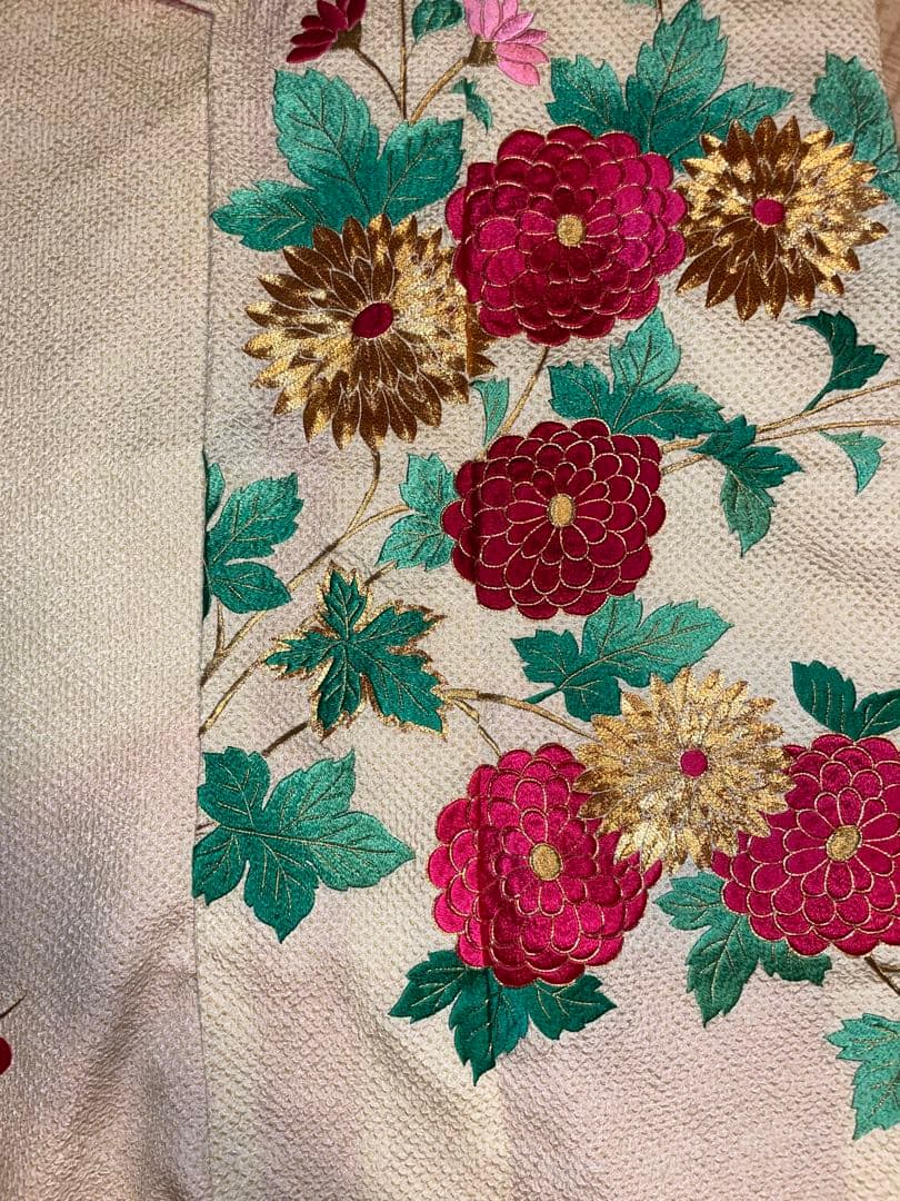 【最終値下げ】着物淡雪 着物 総絞り重厚な刺繍のレトロな振袖 帯 セット 成人式