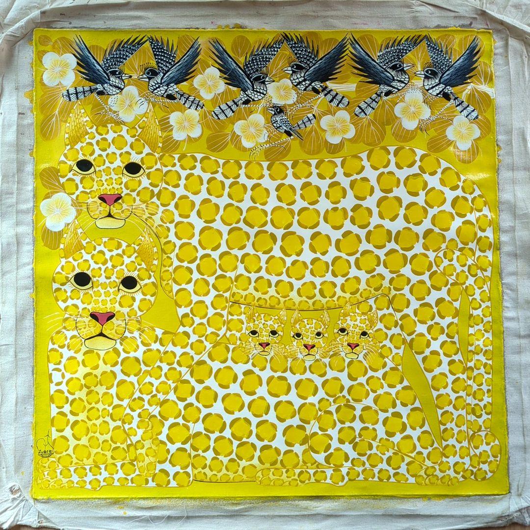 『 Yellow Leopard fam 』by Zuberi 60*60cm