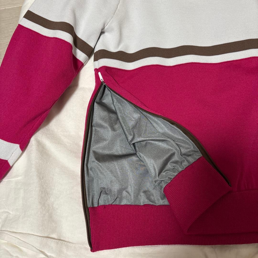 and per se M ストライプセーター ピンク