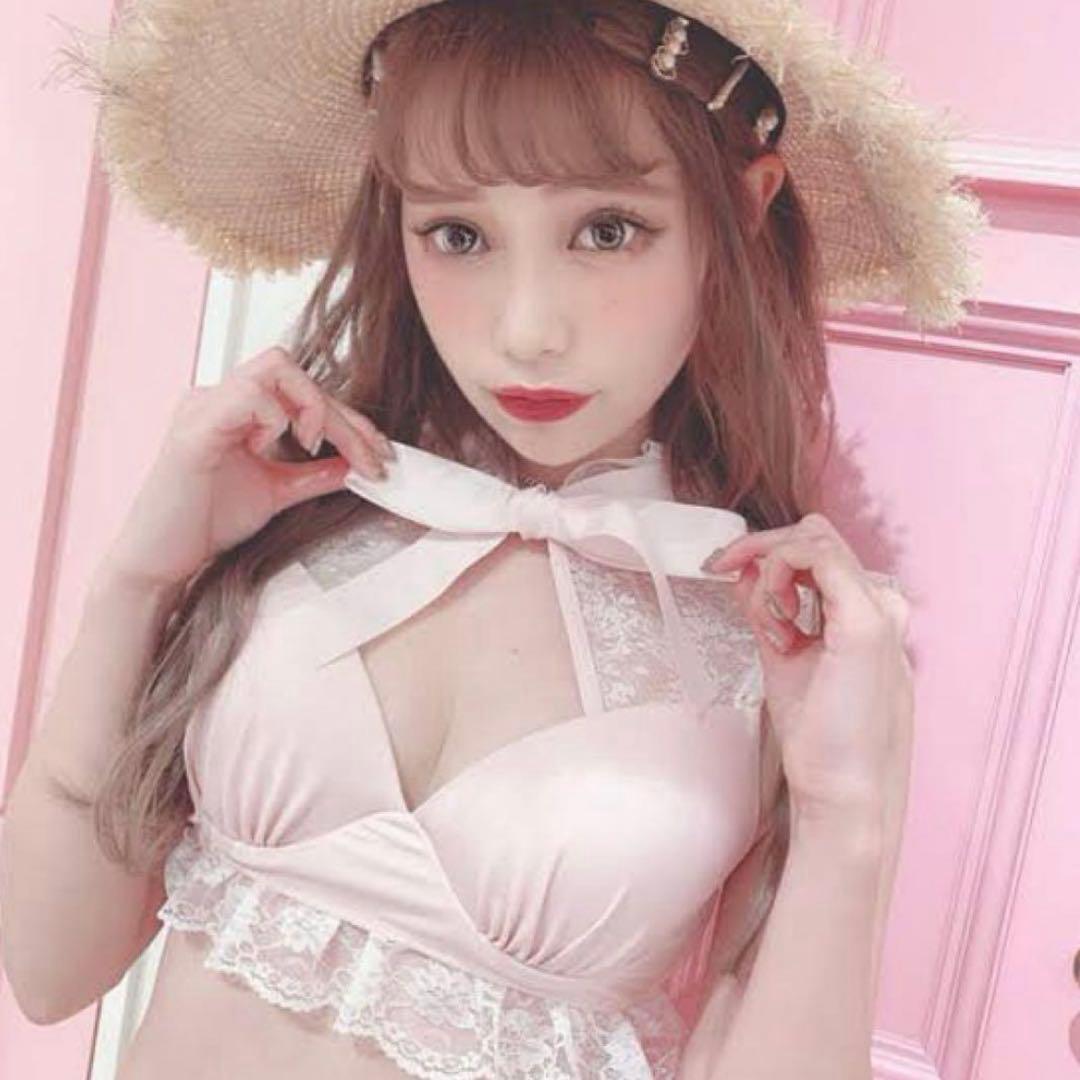 swankiss 水着 ビキニ　ピンク　レース　リボン　フリル