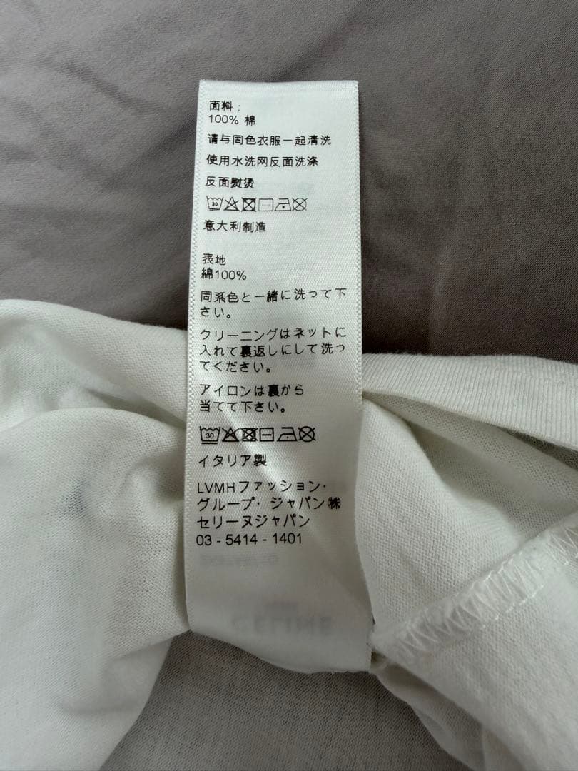 CELINE プリント Tシャツ Lサイズ ホワイト