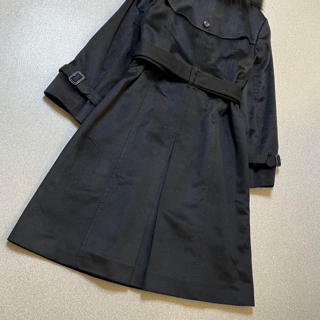 【希少✨カシミヤ混】バーバリーロンドン ファー付きウールトレンチコート