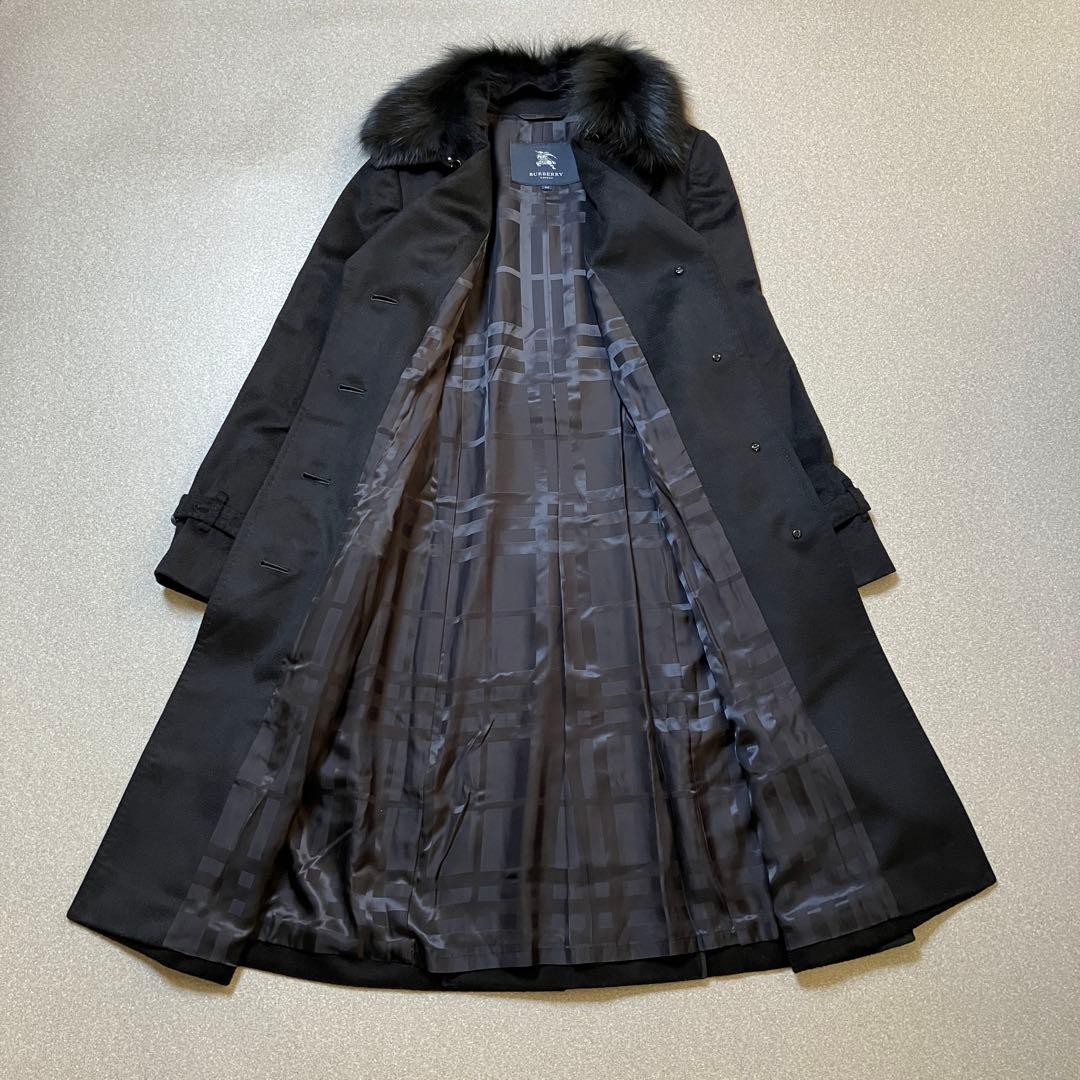 【希少✨カシミヤ混】バーバリーロンドン ファー付きウールトレンチコート