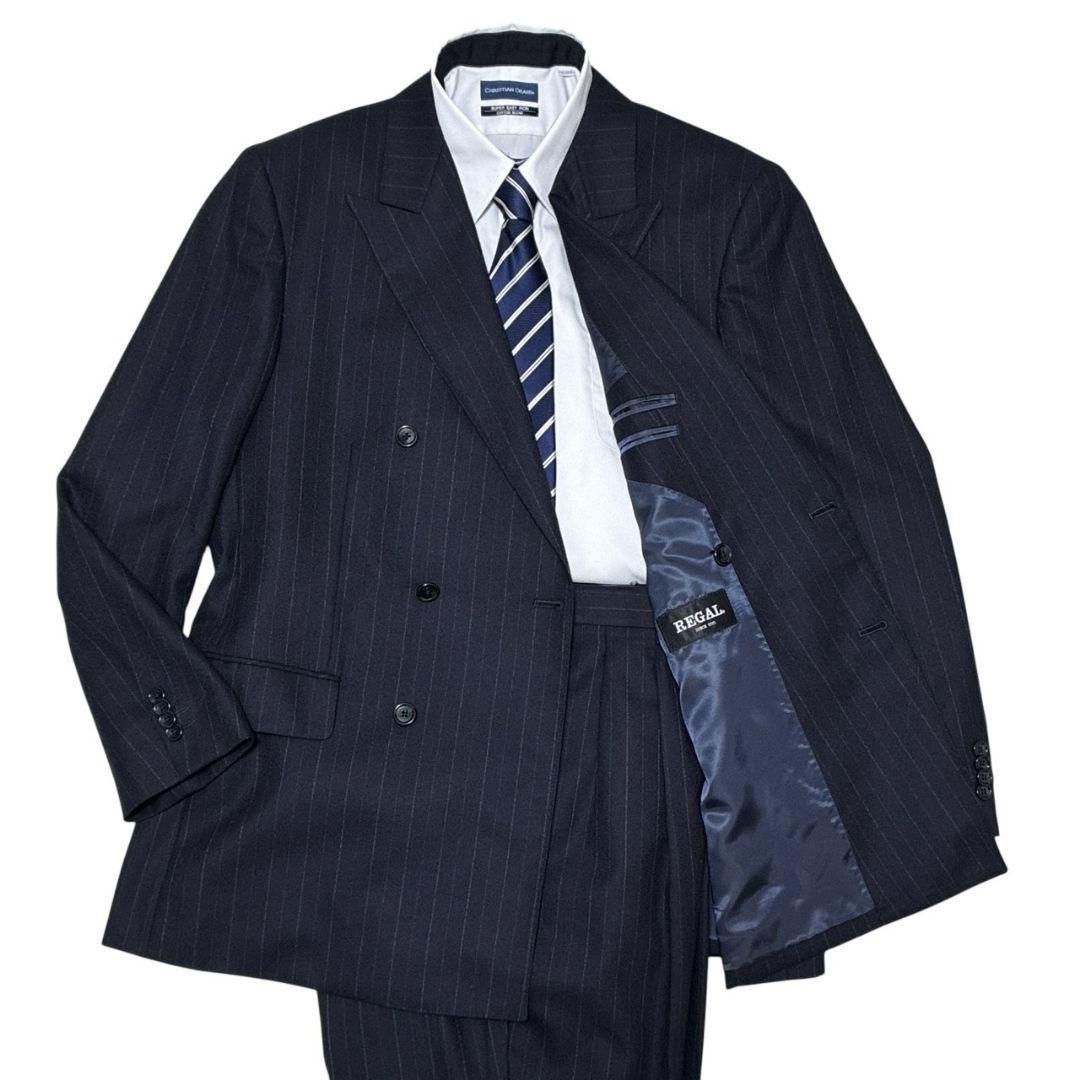 美品✨REGAL リーガル ダブルブレスト 高級スーツ上下 セットアップ 紺色