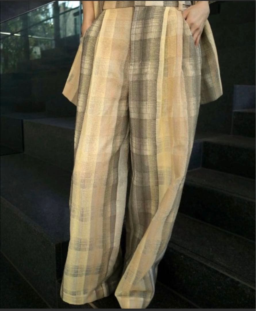 AMERI♡CHECK EMBROIDERY STRAIGHT PANTS(S)