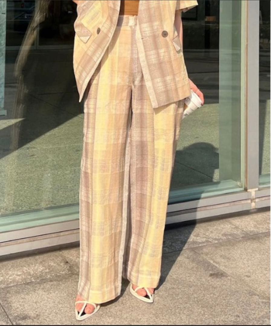 AMERI♡CHECK EMBROIDERY STRAIGHT PANTS(S)