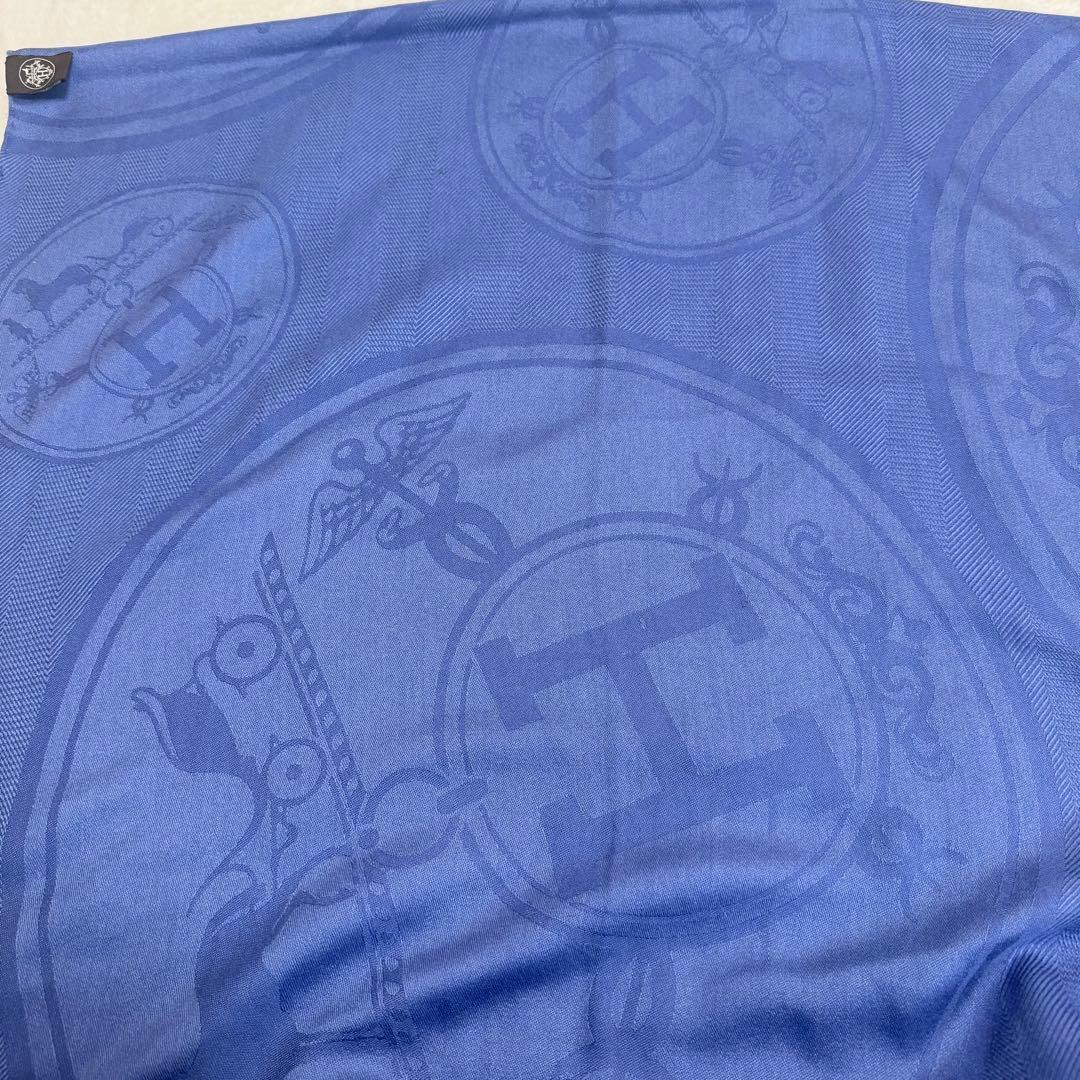 美品　エルメス　ニューリブリス110 カシミアシルク　カシシル　カレジェアン