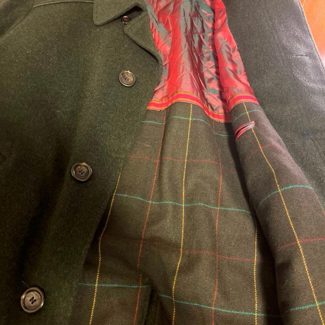 [最終割引！60%オフ！] ドイツ軍 ミリタリー ダークグリーンウールコート古着