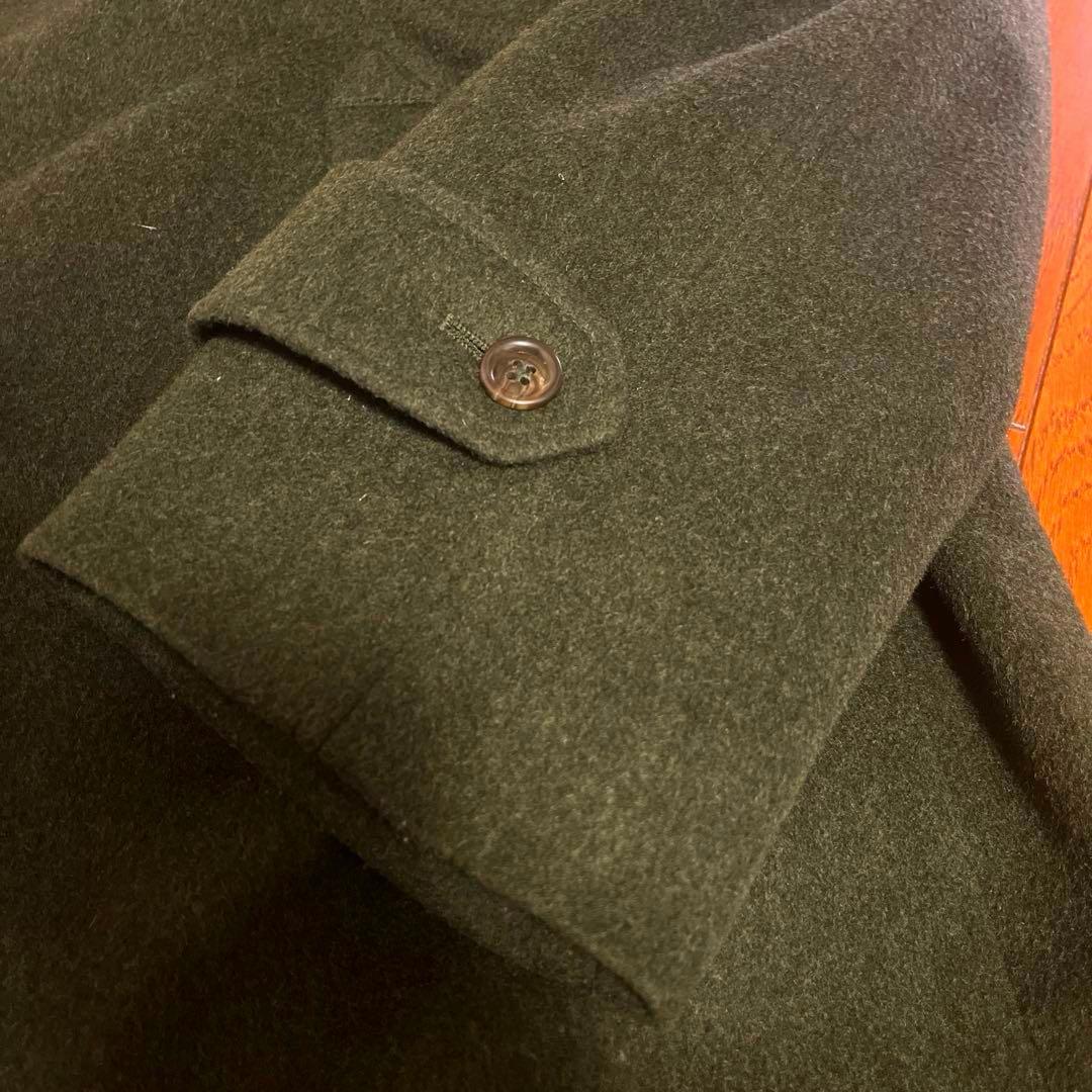 [最終割引！60%オフ！] ドイツ軍 ミリタリー ダークグリーンウールコート古着