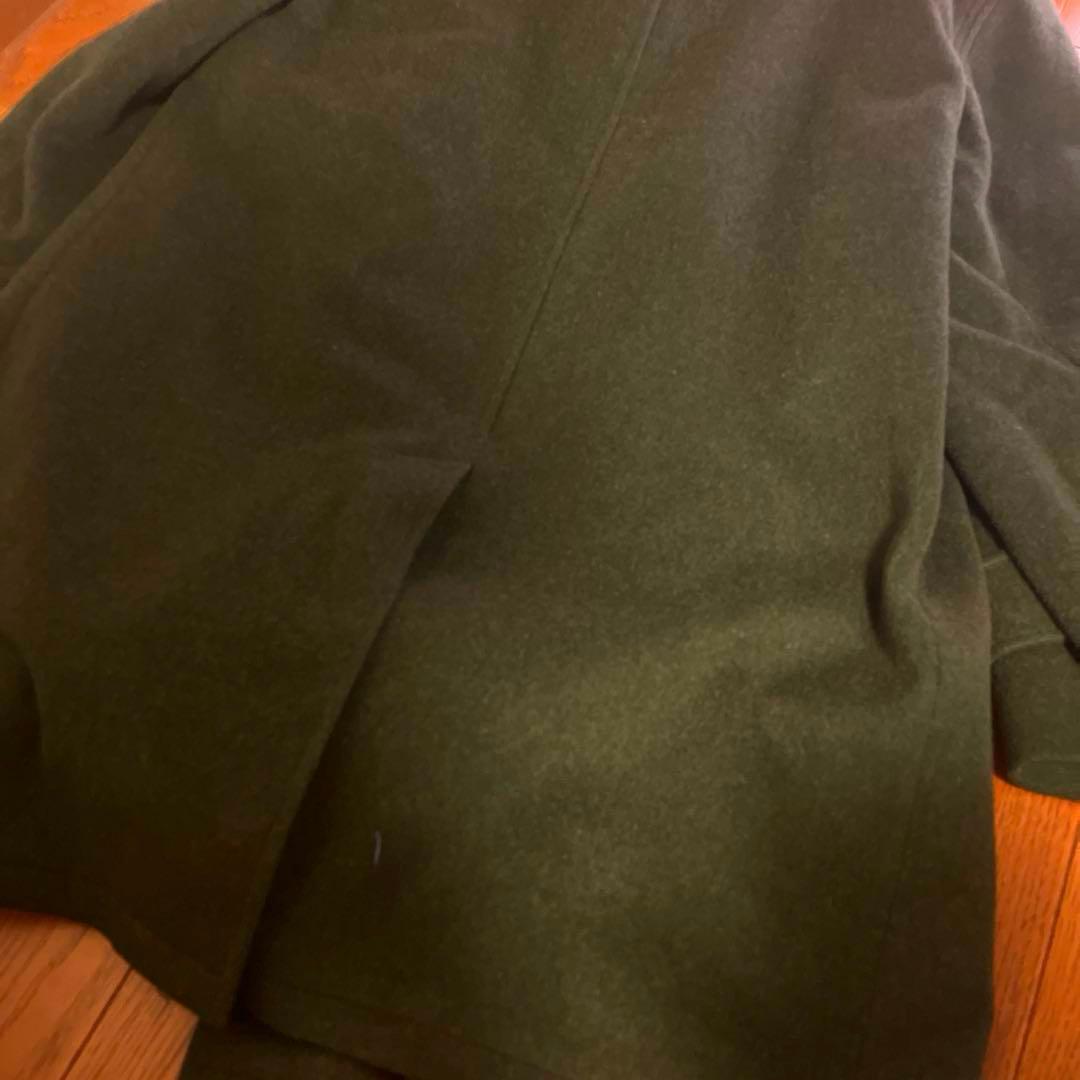 [最終割引！60%オフ！] ドイツ軍 ミリタリー ダークグリーンウールコート古着