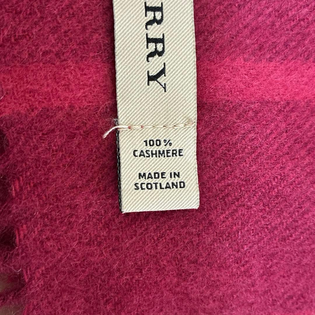 超美品BURBERRYバーバリーカシミヤ100％メガチェックノパチェックマフラー