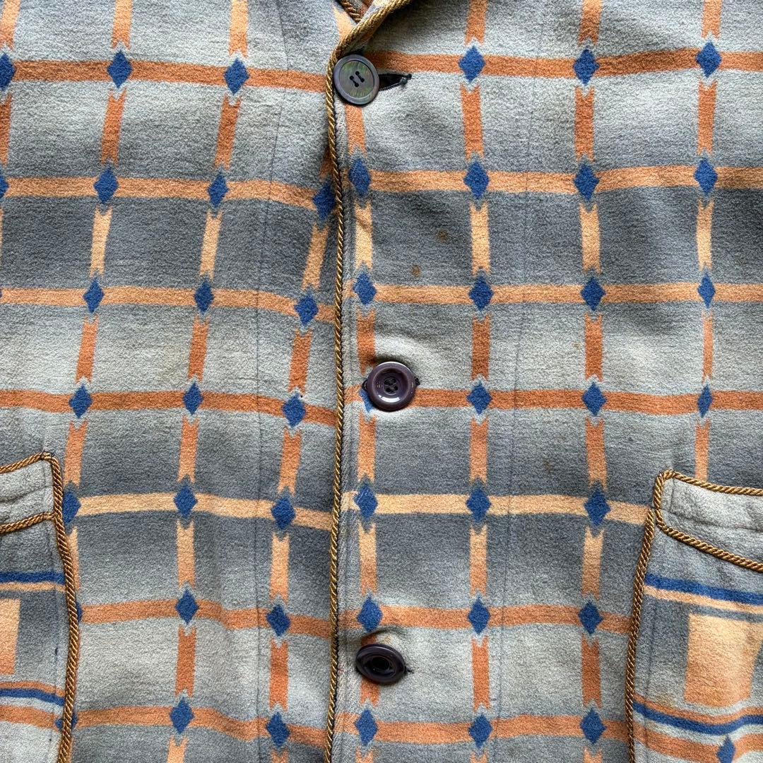 40〜50s ヴィンテージ ユーロ スモーキングコート ショールカラー ウール