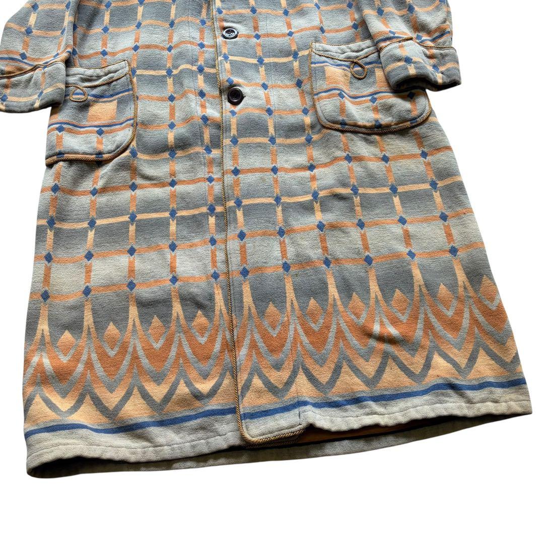 40〜50s ヴィンテージ ユーロ スモーキングコート ショールカラー ウール