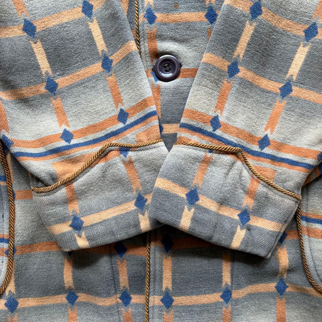 40〜50s ヴィンテージ ユーロ スモーキングコート ショールカラー ウール