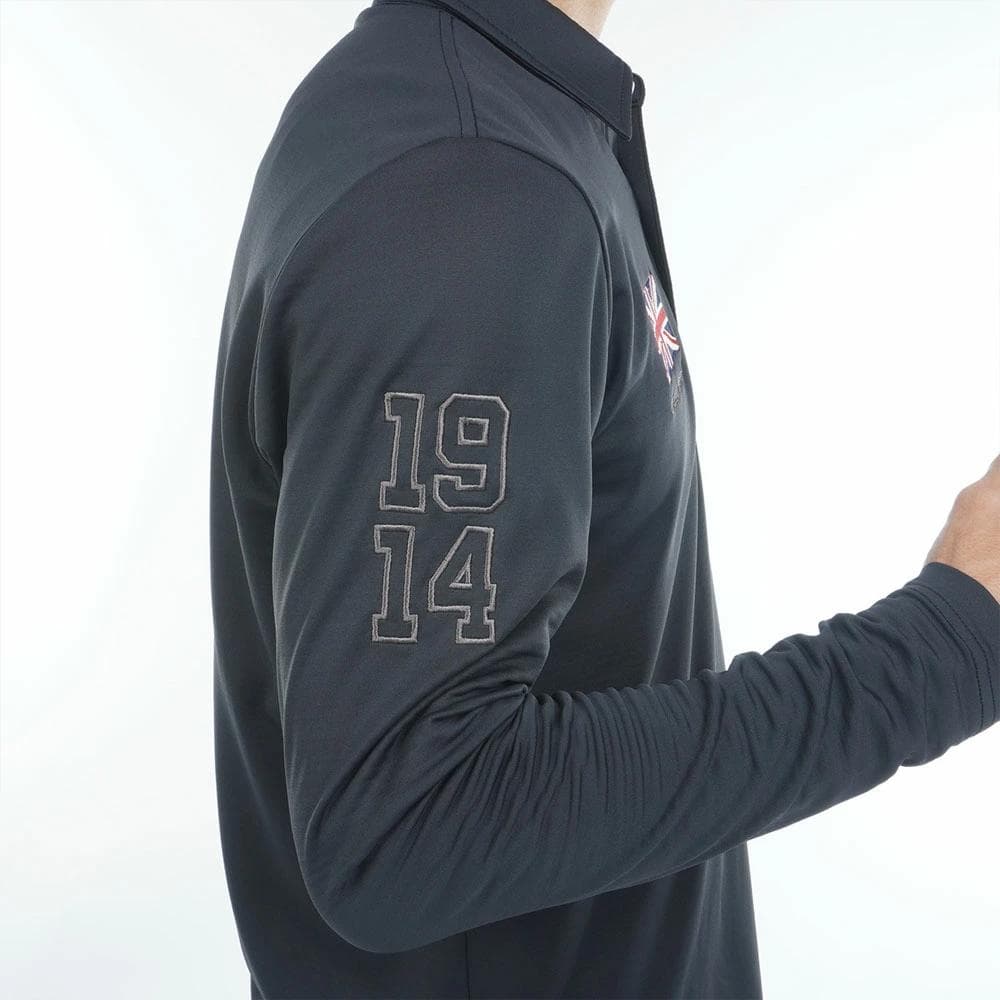 アドミラル ゴルフ フラッグシャツ〔速ポカ〕【M寸】ブラック adma590