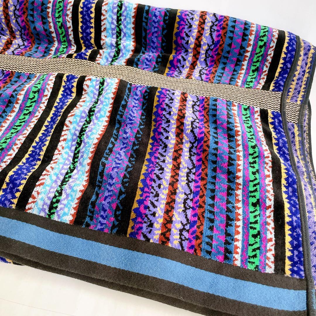 MISSION ミッソーニ シングル タオルケット ブルー綿毛布