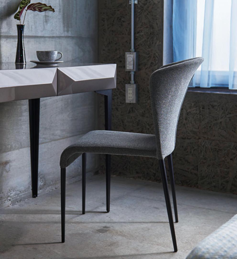 モデル展示 未使用品 ダイニングチェア２脚セット グレー布地 CHERRY