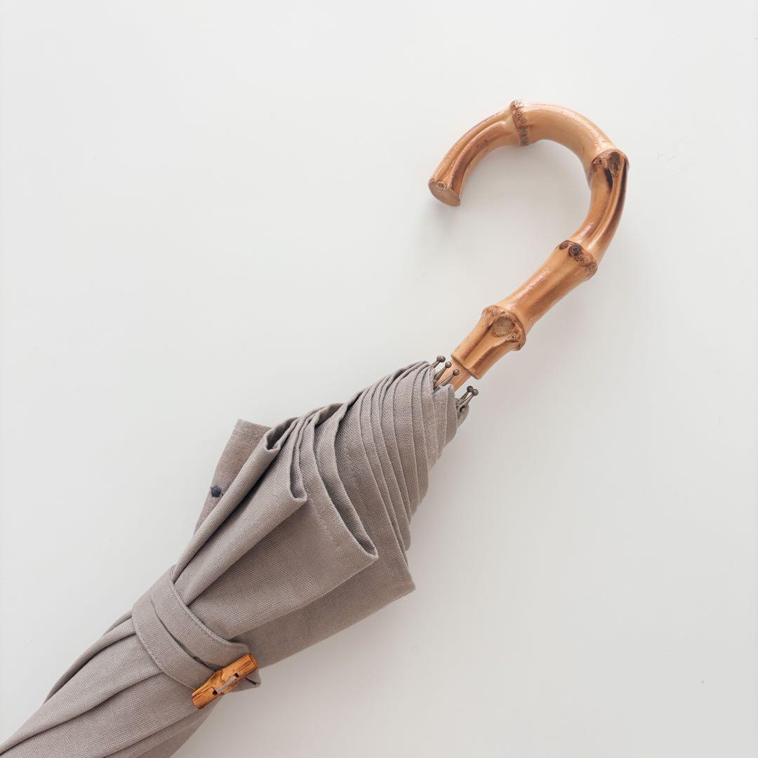 ★完成品★ミナペルホネン　タンバリン生地で仕立てた日傘（ベージュ×グレー）