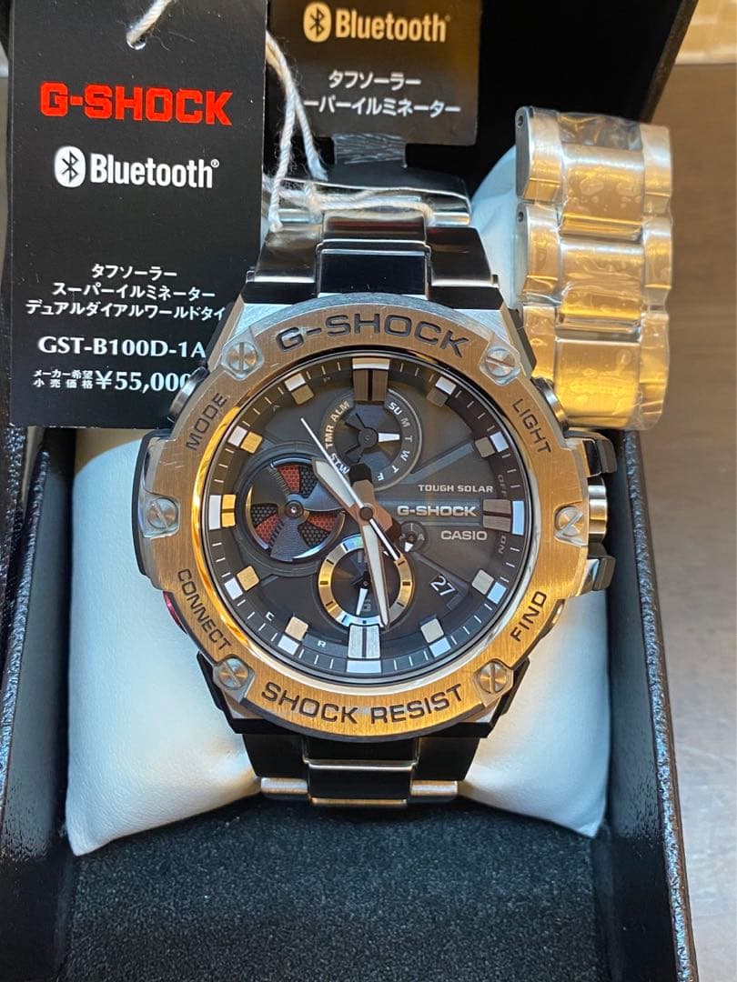 【コマ付極美品】G-SHOCK GST-B100D-1AJF Bluetooth