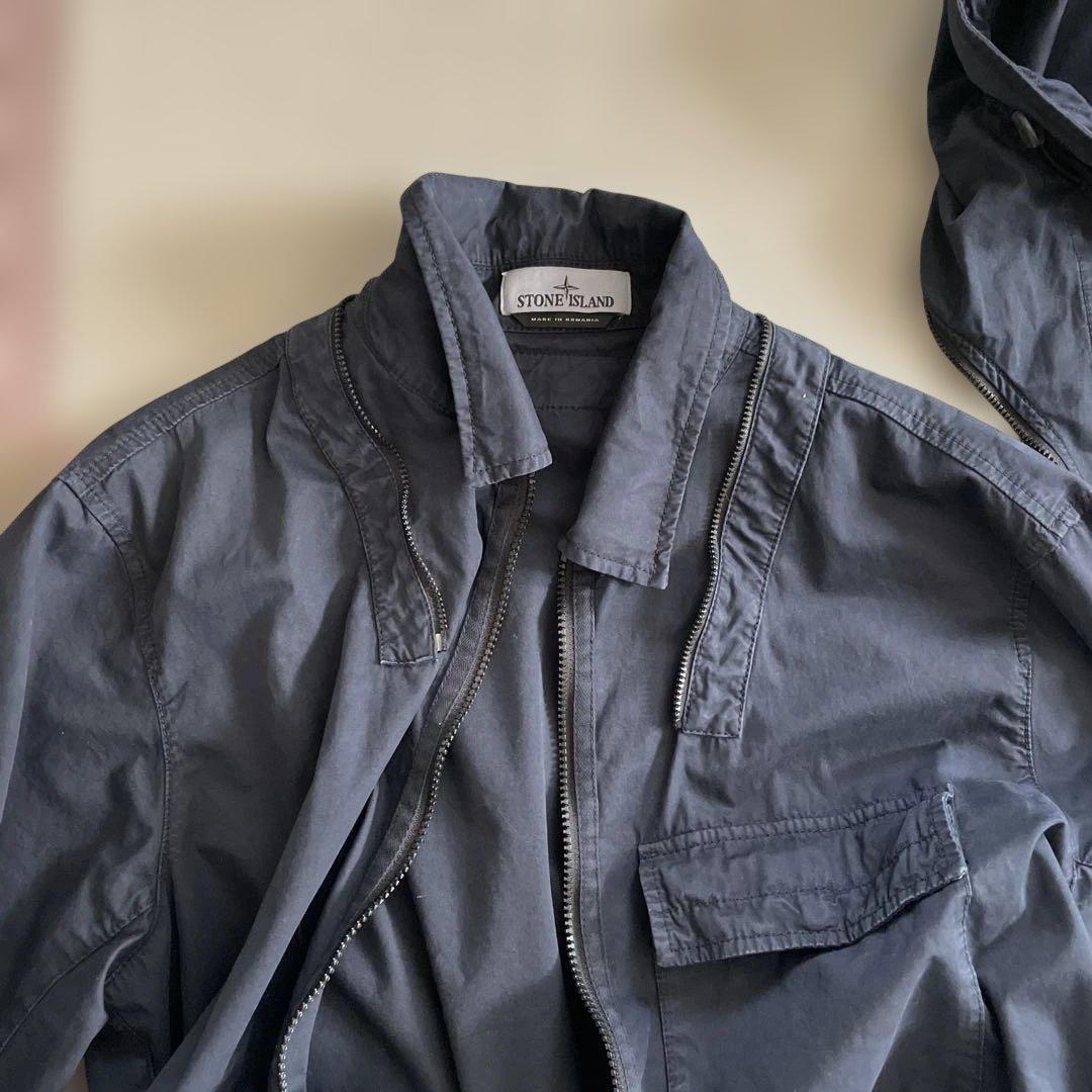 STONE  フードシャツジャケット ネイビー　XL