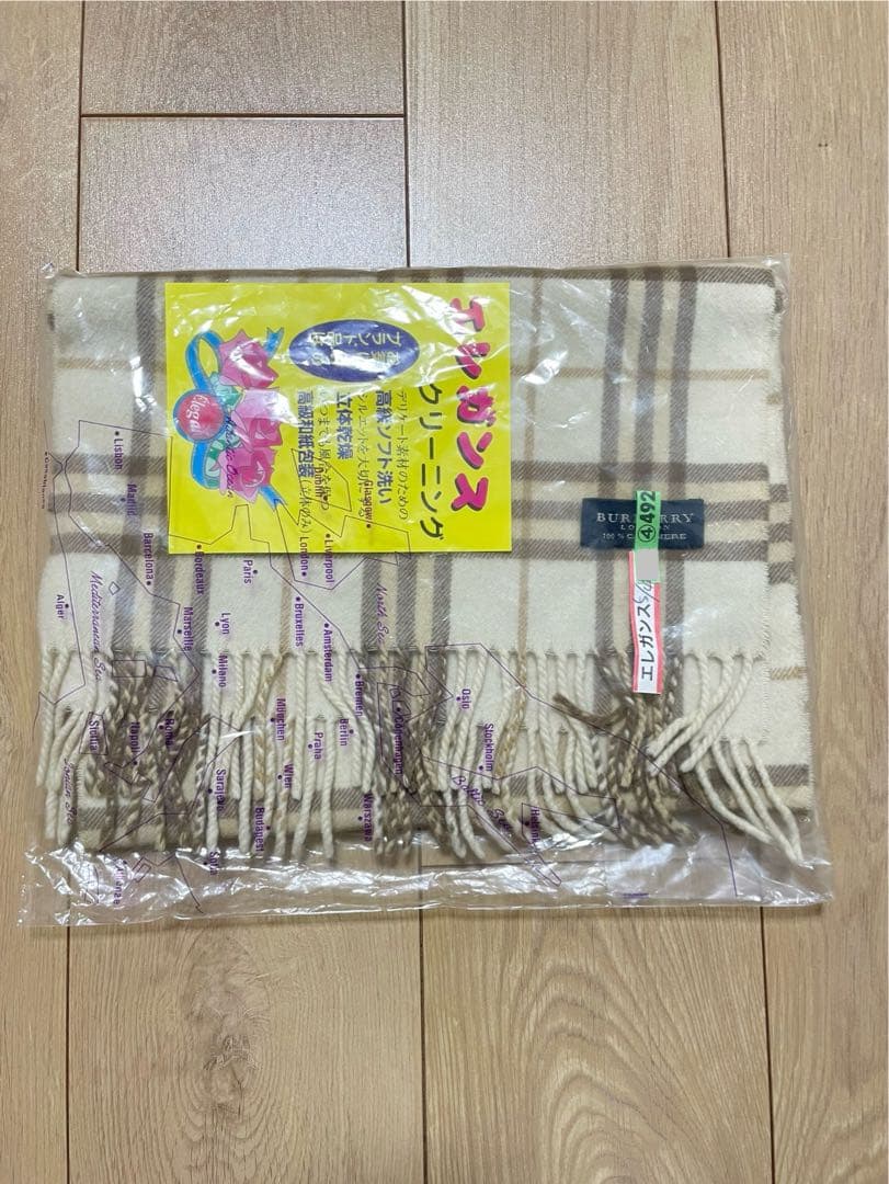 【希少】BURBERRY チェック柄 カシミヤマフラー