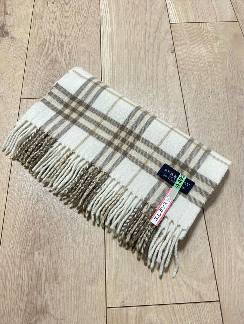 【希少】BURBERRY チェック柄 カシミヤマフラー