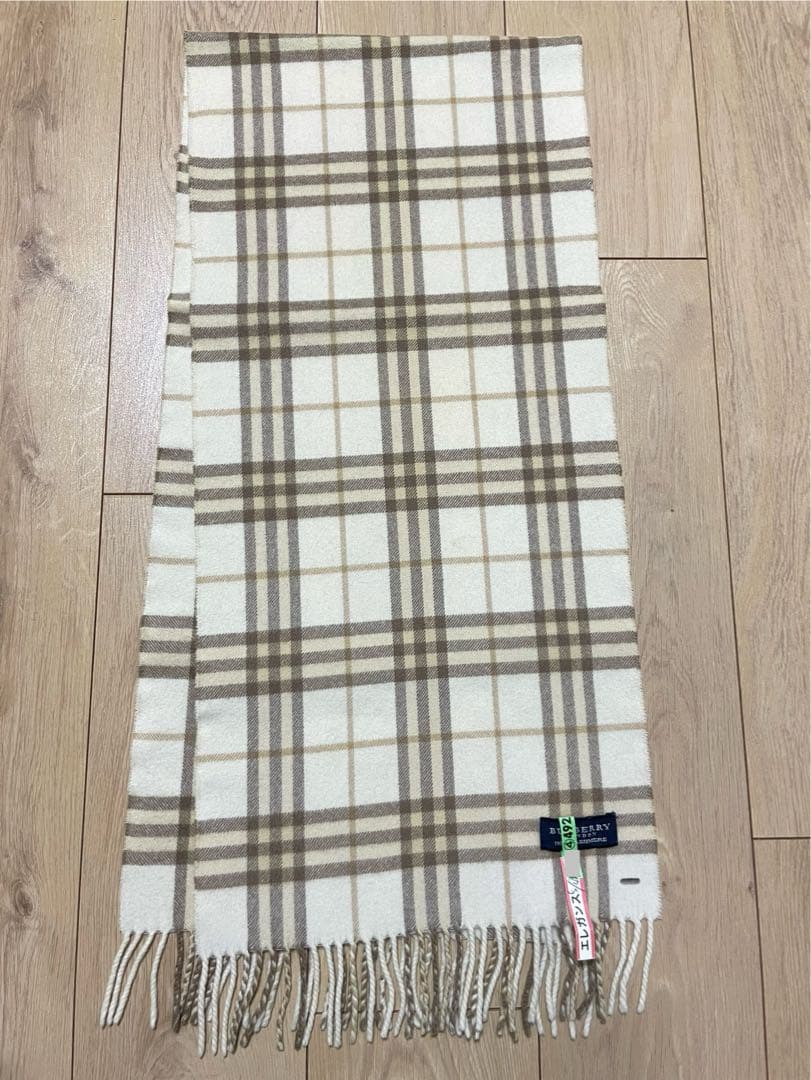 【希少】BURBERRY チェック柄 カシミヤマフラー