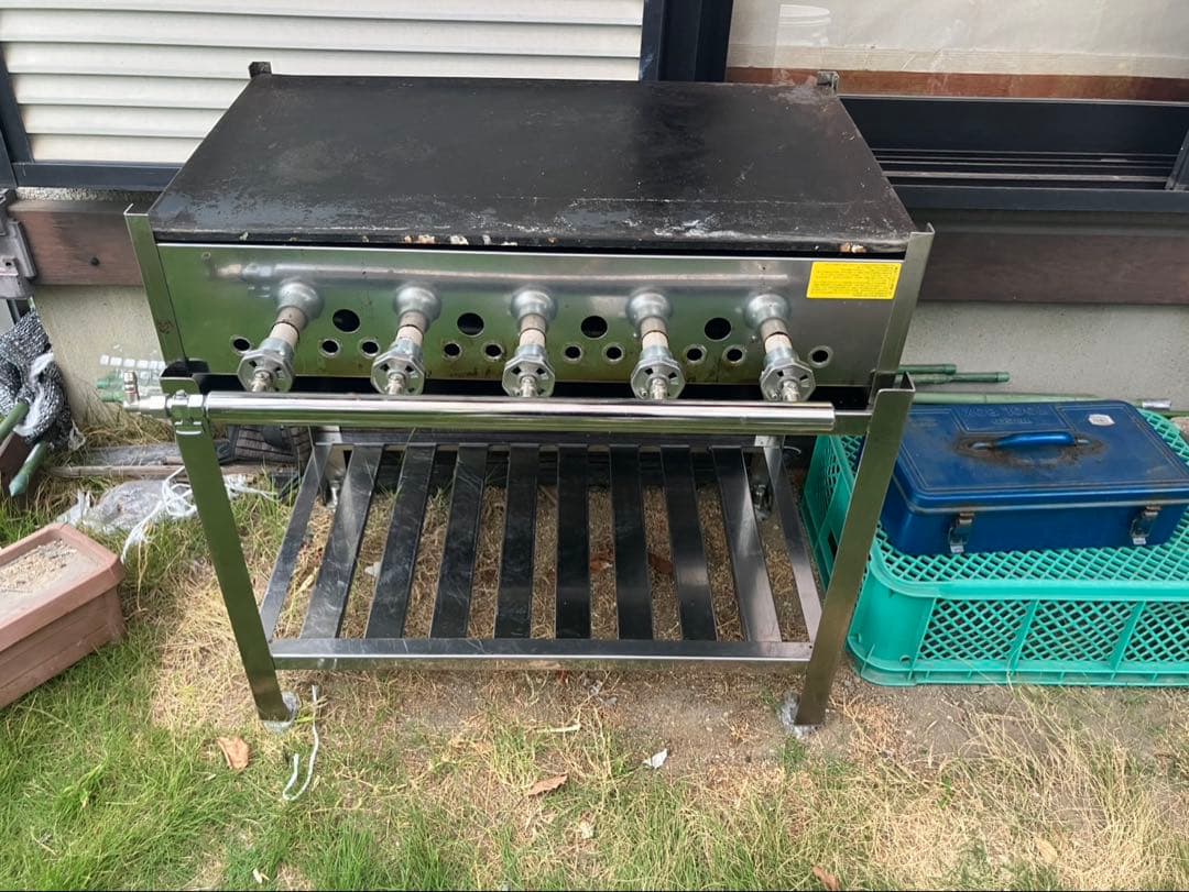 業務用 鉄板ガス台付きセット