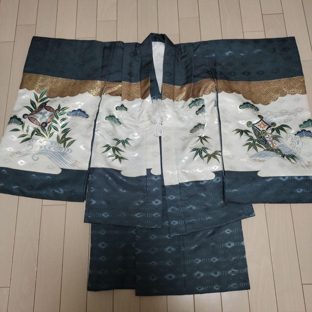 ★男児 5才七五三 ステキなグレー お着物、羽織 袴他 一式