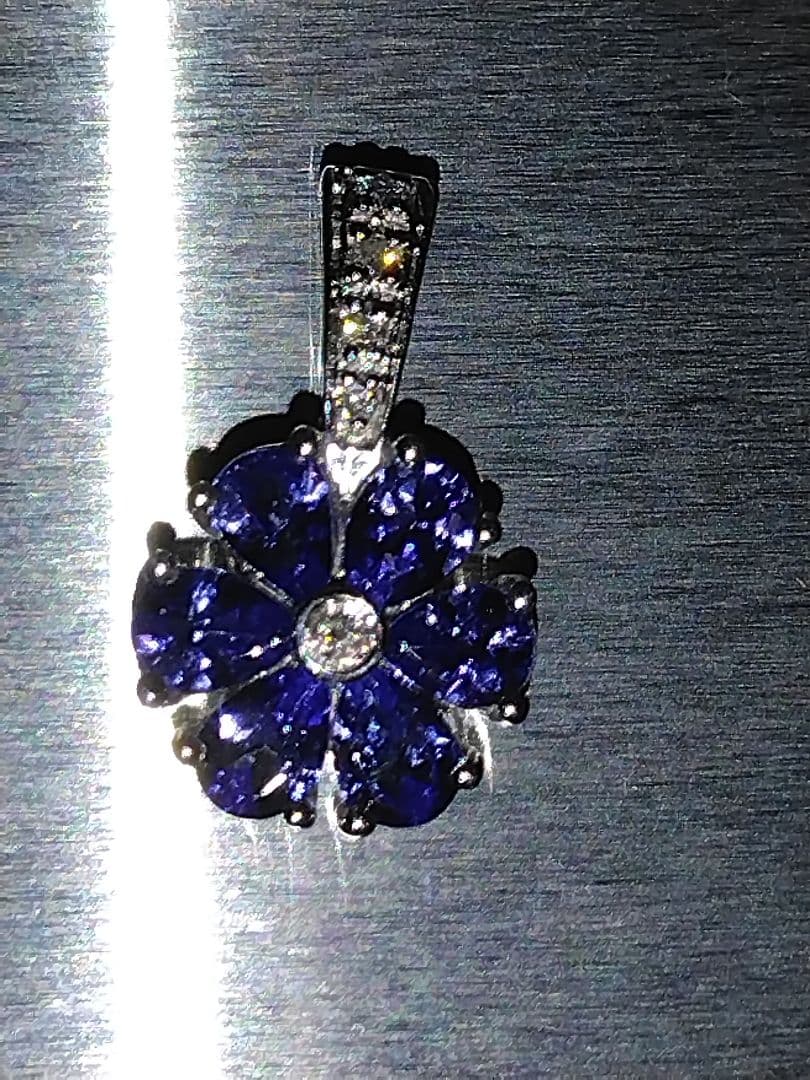 ジュエリーマキk18WGタンザナイトダイヤモンドペンダントトップ