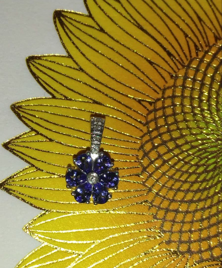 ジュエリーマキk18WGタンザナイトダイヤモンドペンダントトップ