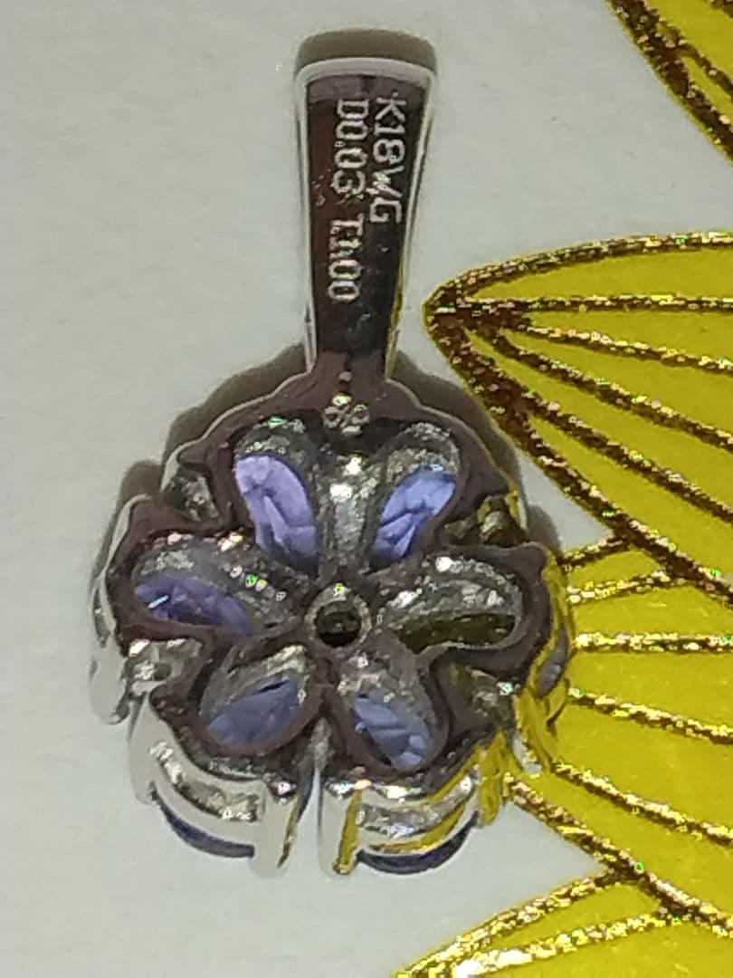 ジュエリーマキk18WGタンザナイトダイヤモンドペンダントトップ