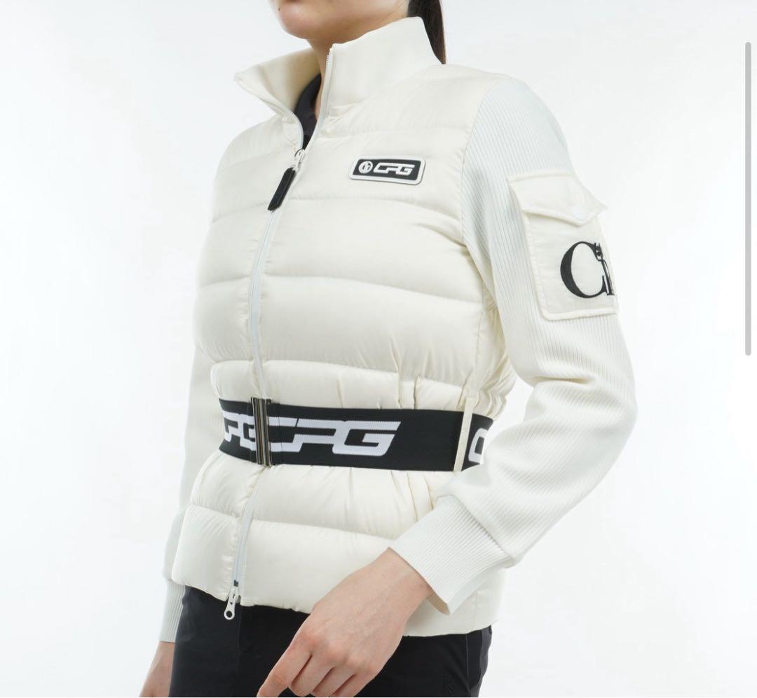 新品　CPG GOLF ダウンジャケット　ニット　ブルゾン　オフホワイト　2