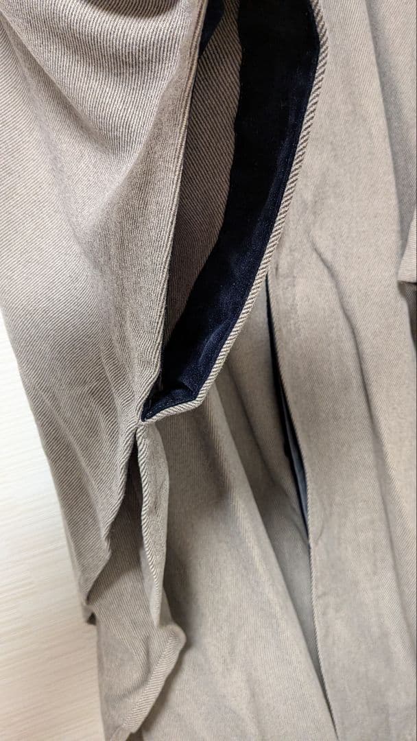 倭物やカヤ　ベージュ ウール混紡 ケープコート