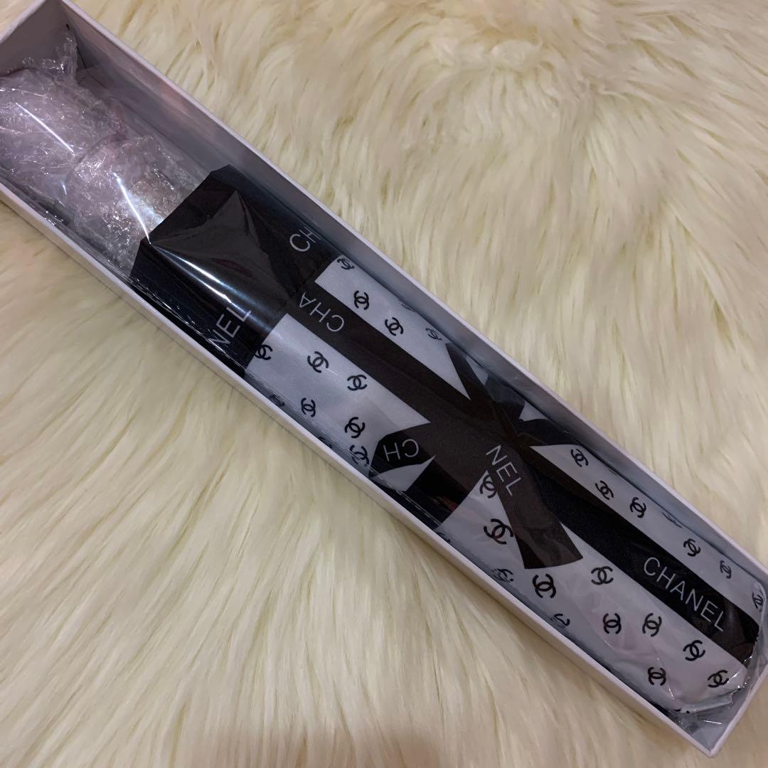 CHANEL 折りたたみ傘 晴雨兼用リボンロゴ