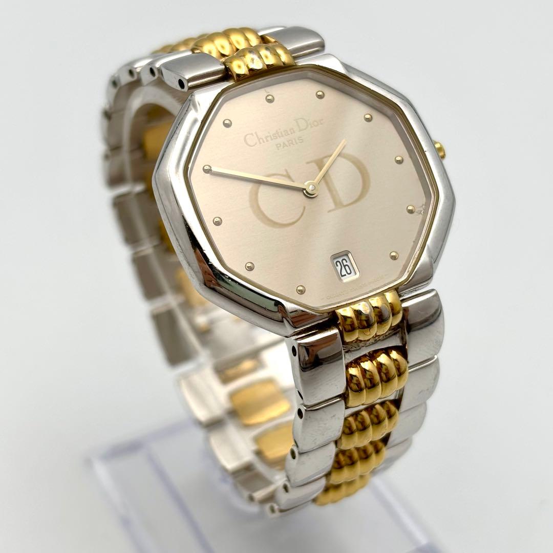 稼働 Dior ディオール 腕時計 クオーツ メンズ デイト コンビ