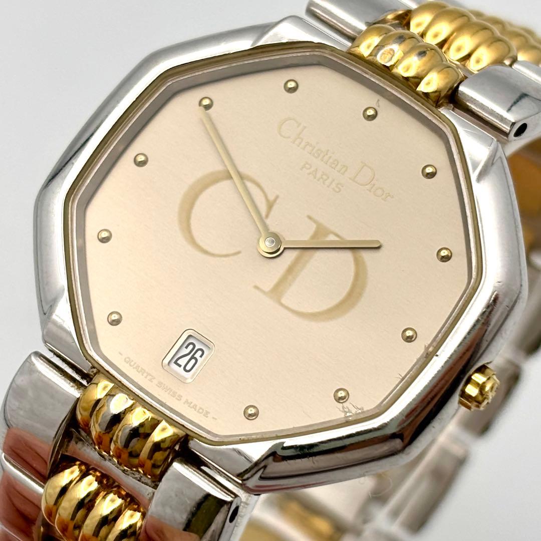 稼働 Dior ディオール 腕時計 クオーツ メンズ デイト コンビ