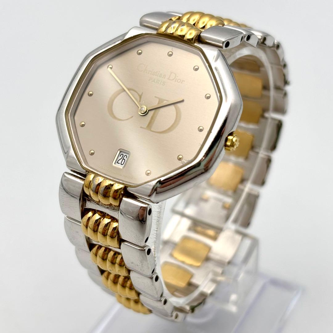 稼働 Dior ディオール 腕時計 クオーツ メンズ デイト コンビ