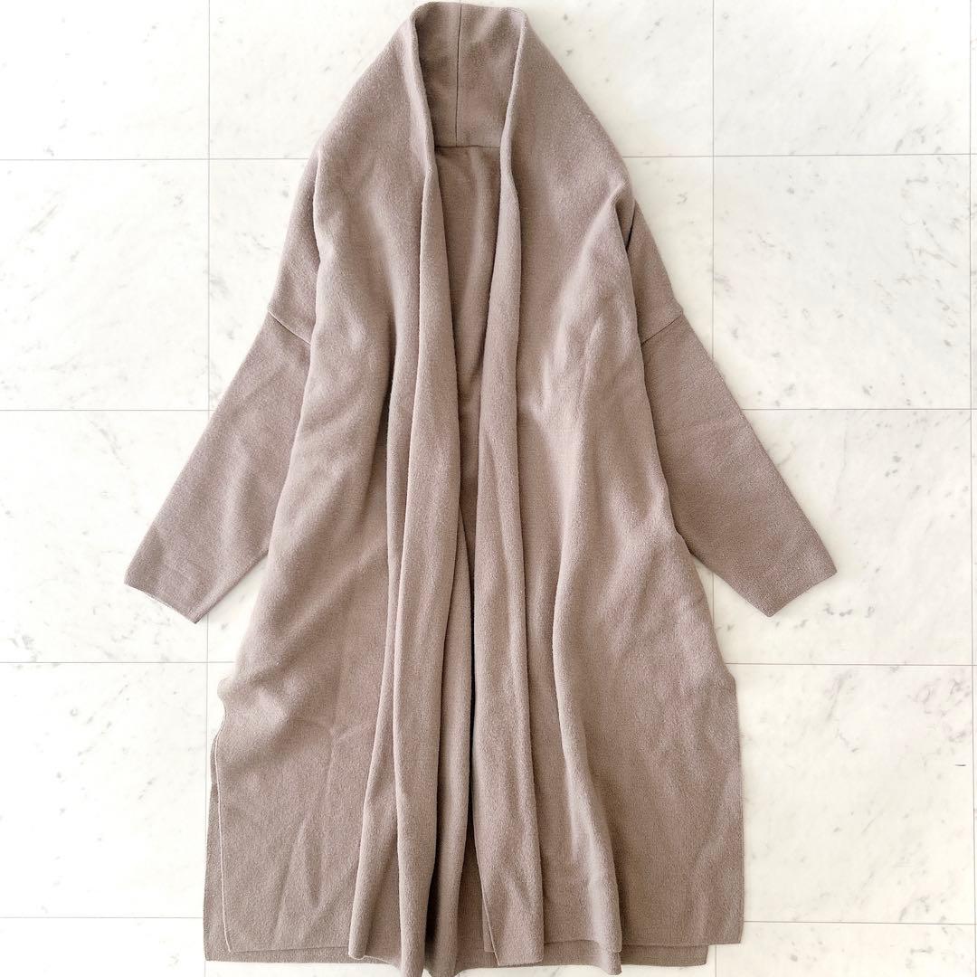 人気 ドゥーズィエムクラス スムースニットガウンコート ベージュブラウン