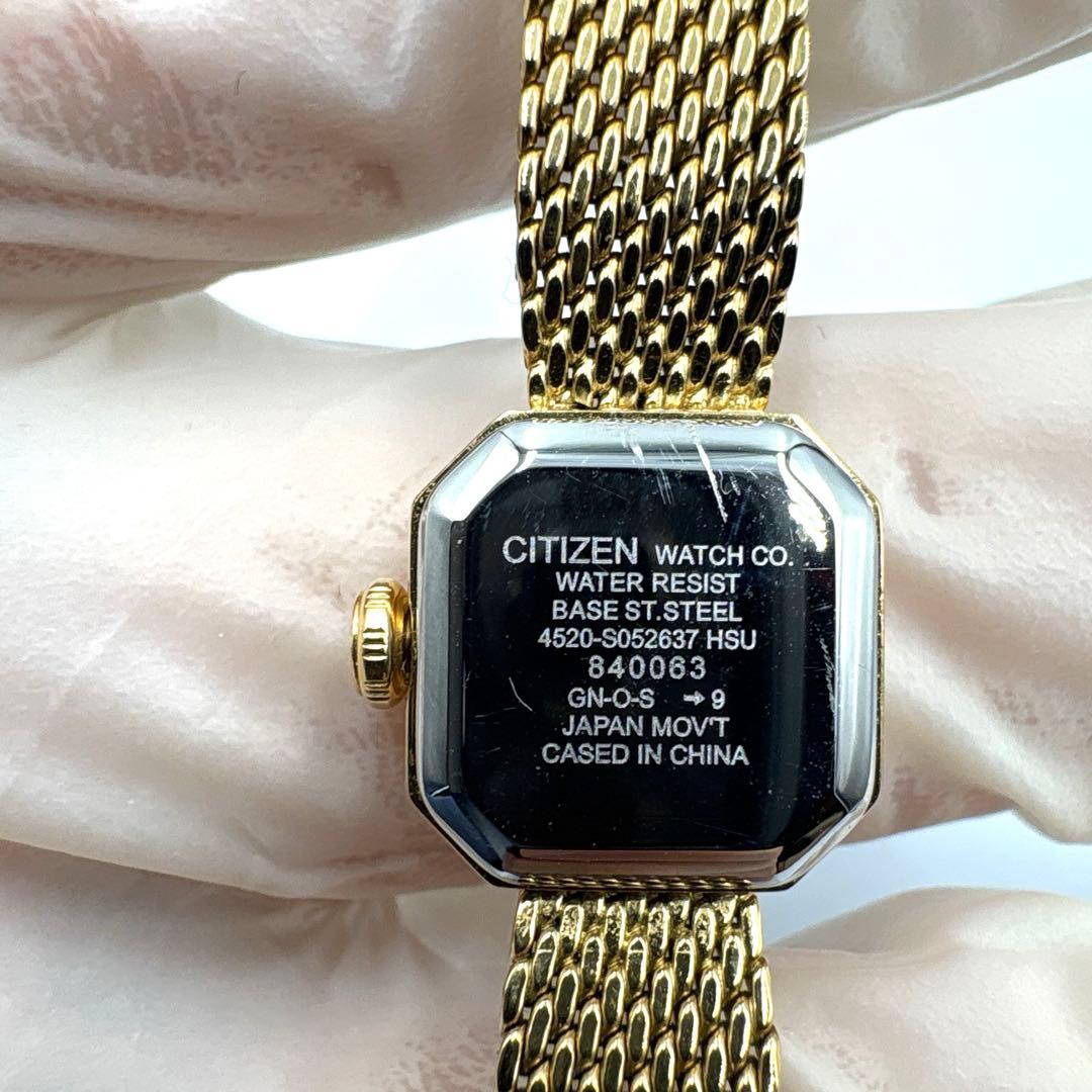 【超美品】CITIZEN 新品電池　kii ゴールド　ミニ時計 オクタゴン