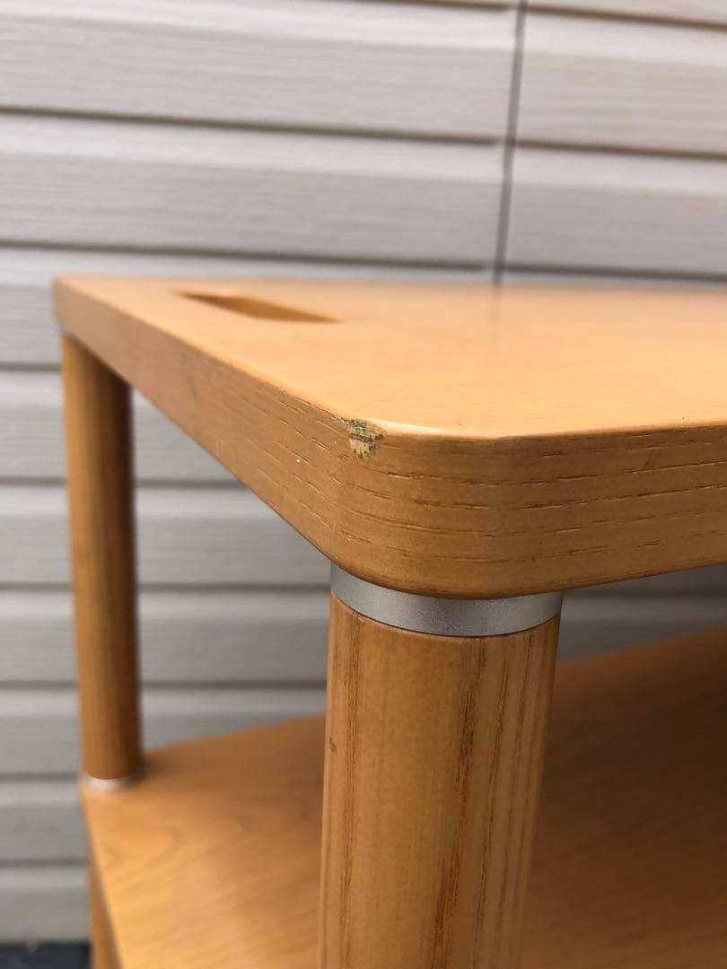 arflex/アルフレックス　木製 3段サイドテーブル キャスター付き