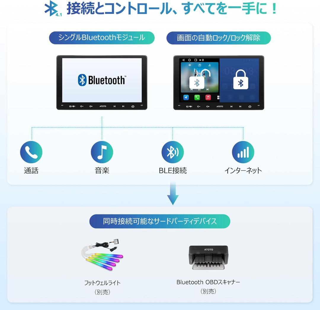 ATOTOLIFE A5L 9インチ アンドロイドナビ ワイヤレスCarPlay