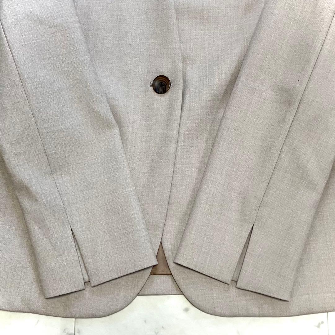 美品 ノーブル ダブルクロスカラーレスジャケット ベージュ系 24AW