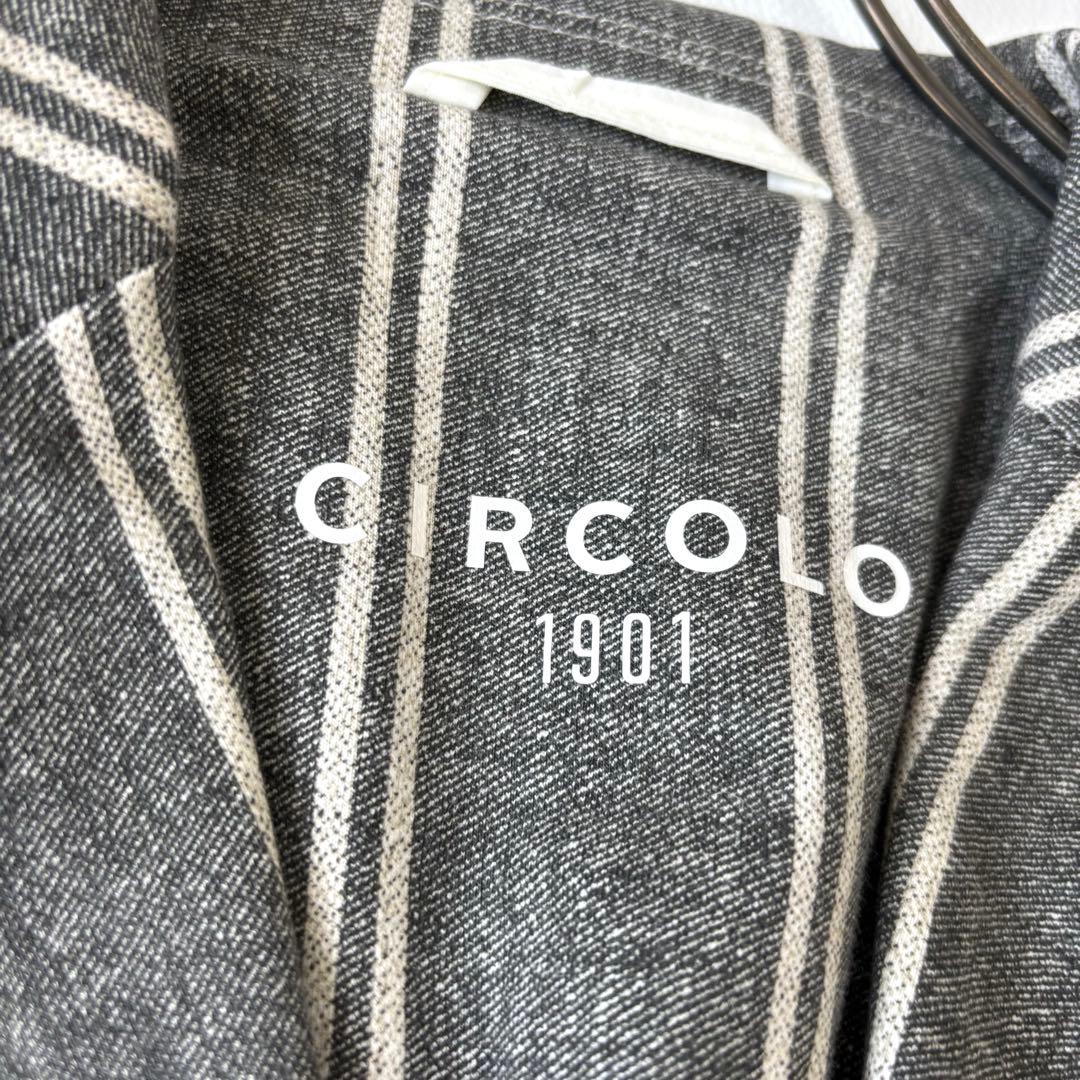【極美品/高級】チルコロ 1901 ストライプ ダブルジャケット グレー 50