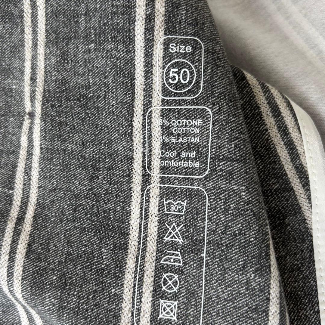 【極美品/高級】チルコロ 1901 ストライプ ダブルジャケット グレー 50