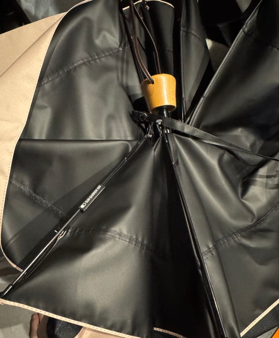 サンバリア　100 完全遮光　日傘　ブラック　3段　折りたたみ