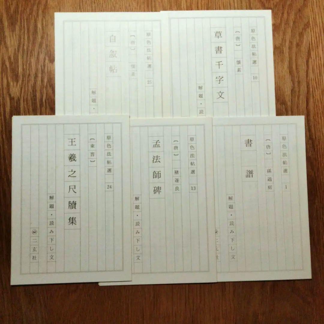 原色法帖選 王羲之尺牘集 孟法師碑 書譜 自叙帖 草書千字文 5冊セット 二玄社