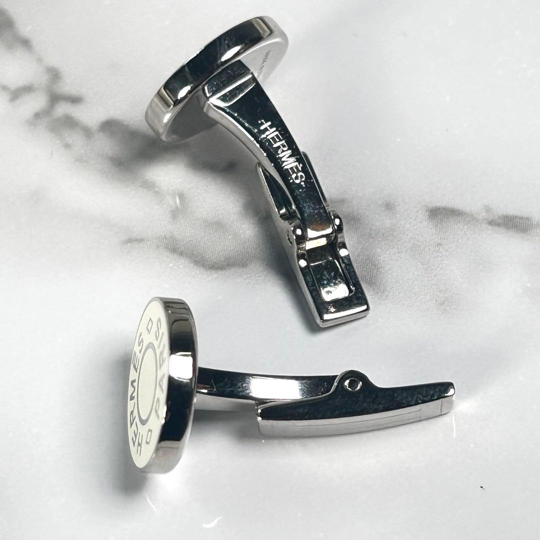 メ*7様 美品✨エルメス セリエ リコル2 カフス カフリンクス ホワイト×シル