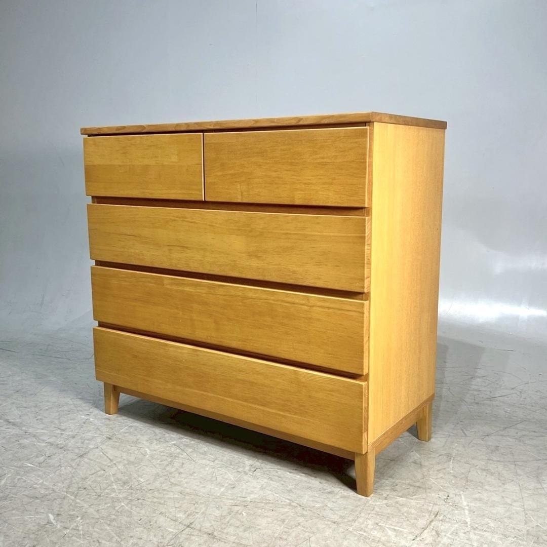 無印良品 MUJI タモ材 4段 ワイド チェスト シンプル 北欧 モダン 希少